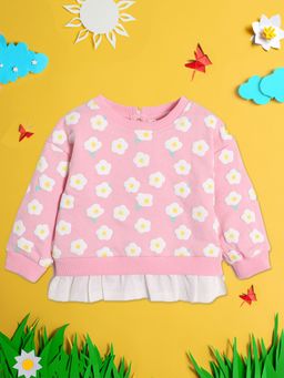 Nautinati - Girls Printed Fleece Sweatshirt