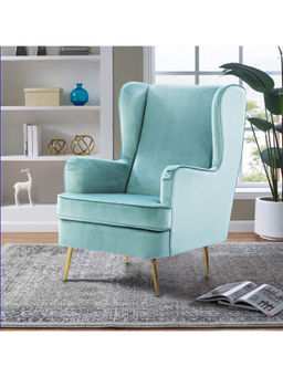 HomeTown - Charm Velvet Arm Chair in Teal