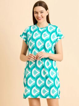 Sweet Dreams - Women Printed Half Sleeves Night Dress