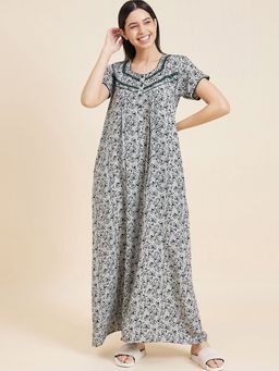Sweet Dreams - Women Printed Half Sleeves Night Dress