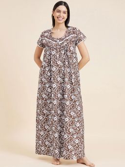 Sweet Dreams - Women Printed Half Sleeves Night Dress