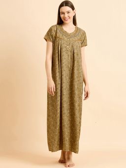 Sweet Dreams - Women Printed Half Sleeves Night Dress