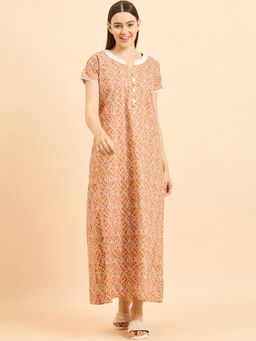 Sweet Dreams - Women Printed Half Sleeves Night Dress
