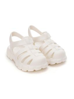 Hopscotch - White Velcro Strap Clogs