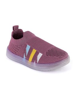 Hopscotch - Purple Rainbow Stripe Knit Sneakers