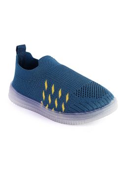 Hopscotch - Navy Blue Yellow Stripe Knit Sneakers