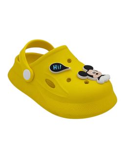 Hopscotch - Yellow Mickey Mouse Applique Clogs