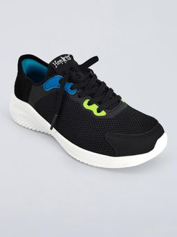 Hopscotch - Black Mesh Athletic Sporty Sneakers