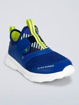 Hopscotch - Blue Mesh Striped Athletic Sneakers