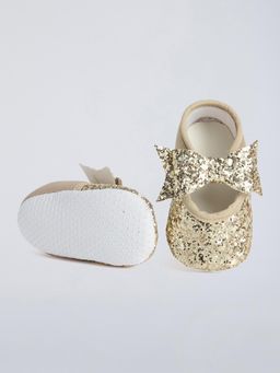 Hopscotch - Gold Sequin Bow Strap Sparkle Ballerina