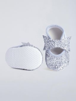 Hopscotch - Silver Sequin Bow Strap Sparkle Ballerina