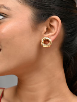 Silvermerc Designs - Gold Triple Circle Stud Earrings