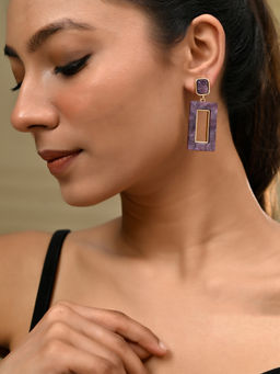 Silvermerc Designs - Purple Gold-Plated Long Drop Earrings