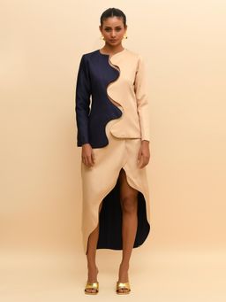 RISHI & VIBHUTI - Beige Wave Skirt