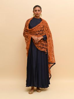 RISHI & VIBHUTI - Blue Anarkali with Dupatta (Set of 2)