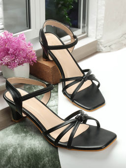 Iconics - Womens Black Color Comfortable Backstrap Sandals