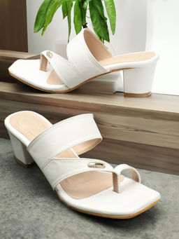 Iconics - Womens White Color Comfortable Slip On Sandals
