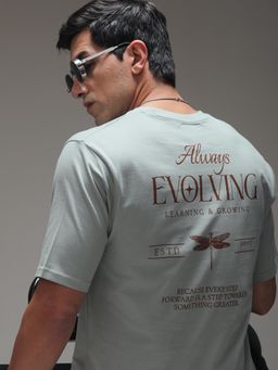 DILLINGER - Mens Oversized Short Sleeve Typography T-shirt - Grey