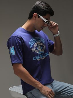 DILLINGER - Mens Oversized Short Sleeve Printed T-shirt - Blue