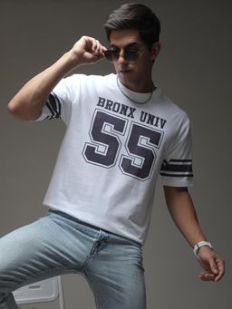 DILLINGER - Mens Oversized Short Sleeve Typography T-shirt - White