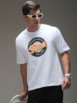 DILLINGER - Mens Oversized Short Sleeve Printed T-shirt - White