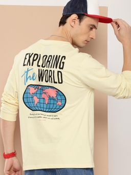 Difference of Opinion - Mens Long Sleeve Oversized Printed T-shirt - Cream