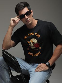 Difference of Opinion - Mens Oversized Short Sleeve Typography T-shirt - Black