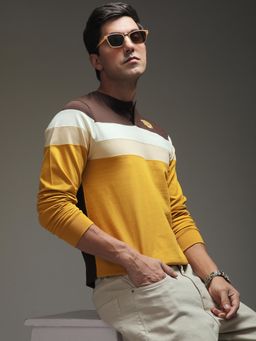 Difference of Opinion - Mens Regular Fit Short Sleeve Colorblock Henley T-shirt - Brown