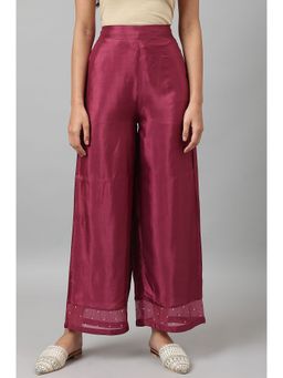 W - Purple Solid Parallel Pant