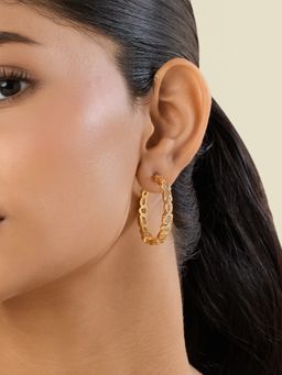 Isharya - White Storie Yellow Hoop Earring
