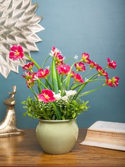 Voncasa - Flower with Pot Green Polyester