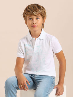 U.S. POLO ASSN. - Kids Boys Graphic Printed Regular Fit Polo T-Shirt
