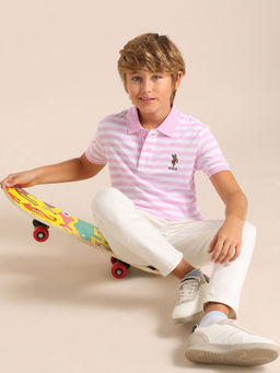 U.S. POLO ASSN. - Kids Boys Horizontal Striped Regular Fit Polo T-Shirt
