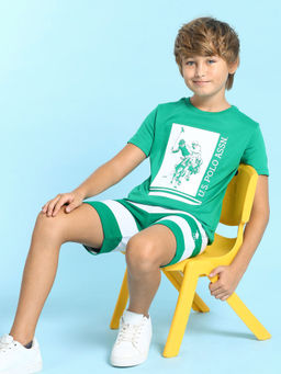 U.S. POLO ASSN. - Kids Boys Graphic Printed Regular Fit T-Shirt