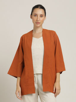 Saltpetre - Women Orange Open Front Shrug