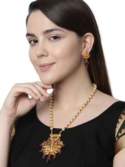 Anika's Creations - Exclusive South Indian High Gold Plated Temple Jewellery Set