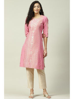 Biba - Pink Straight Kurta