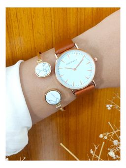 Joker and Witch - Joker & Witch Eartha White Stack Watch With Bracelet For Women (Pack of 2) (JWBS159)