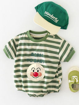 Hopscotch - Boys Green Stripe Print Onesies