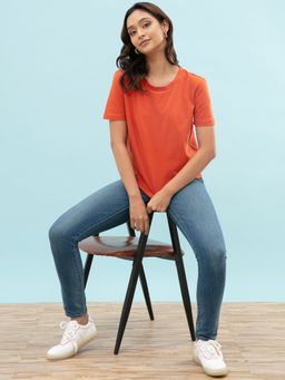 Twenty Dresses by Nykaa Fashion - XXD Basics Casual Love Orange T-Shirt