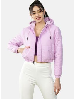 Freehand - Pink Regular Fit Solid High Neck Full Sleeves Winter Jacket