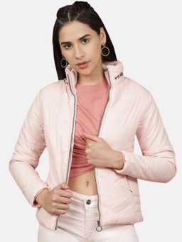 Freehand - Pink Slim Fit Solid High Neck Full Sleeves Winter Jacket
