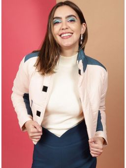 Freehand - Pink Regular Fit Colourblocked High Neck Full Sleeves Winter Jacket