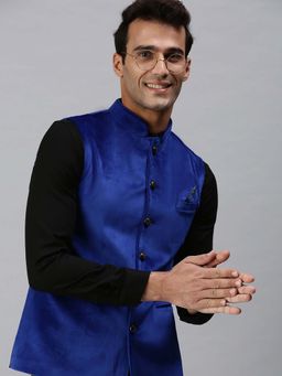 SHOWOFF - Men's Blue Nehru Jackets