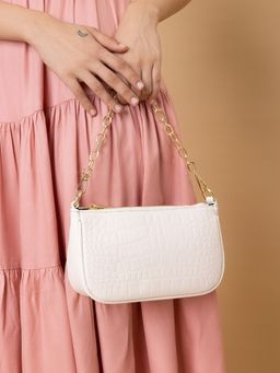 Twenty Dresses by Nykaa Fashion - Off White Chain On The Lane Handbag
