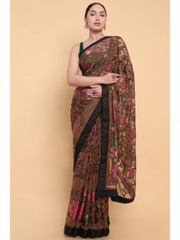 Soch - Women Brown Georgette Floral Saree