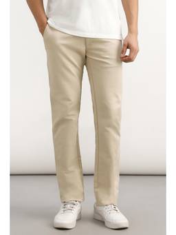 Allen Solly - Men Beige Solid Casual Trouser