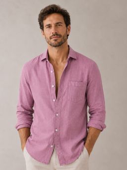 CLUBHAVANA - Santorini Rose Linen Casual Shirt