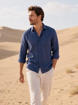 CLUBHAVANA - Midnight Harbour Linen Casual Shirt