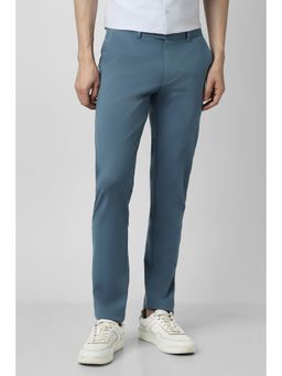 Peter England - Men Blue Solid Trouser
